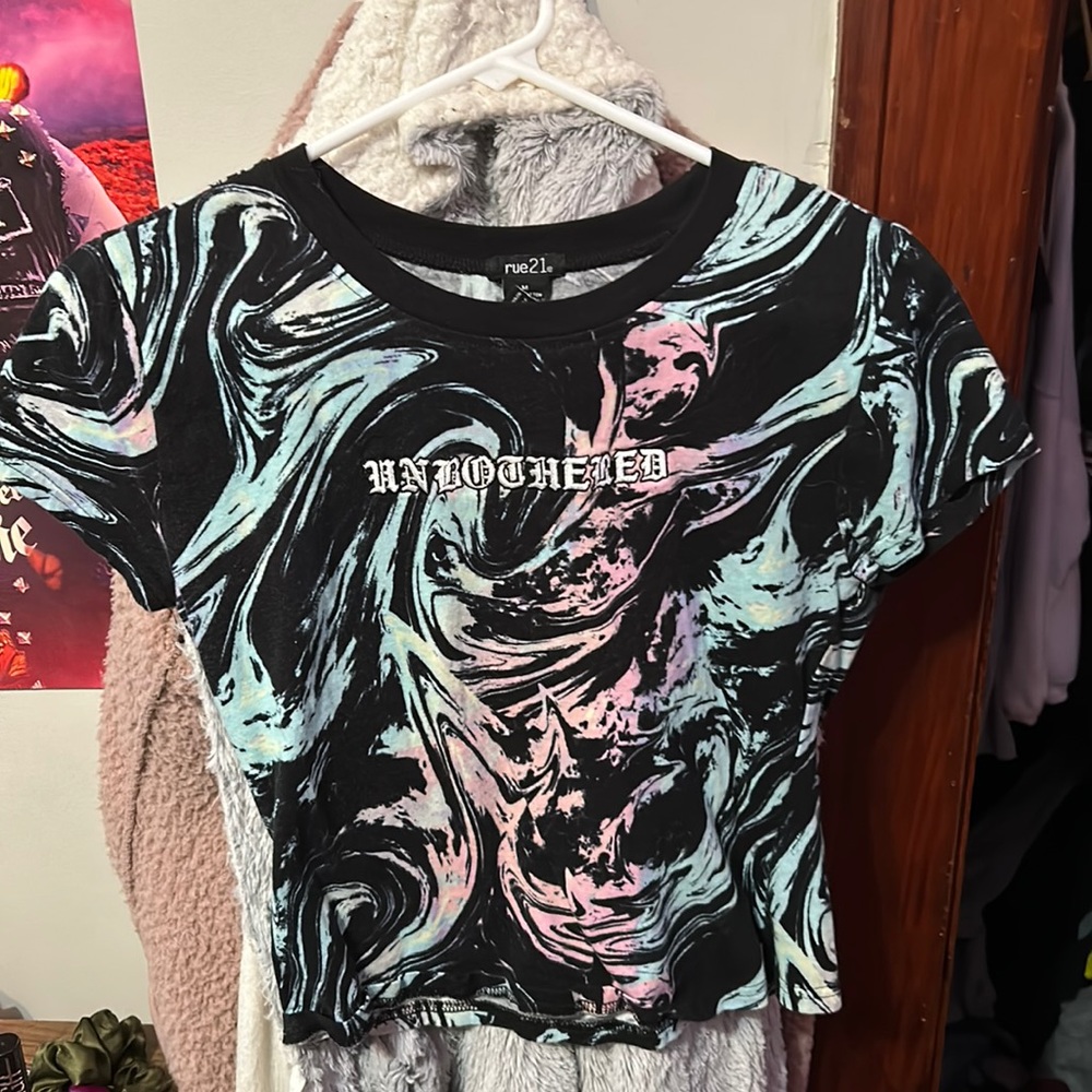 Rue21 Pastel Spiral Cropped Tee 🌀 MEDIUM